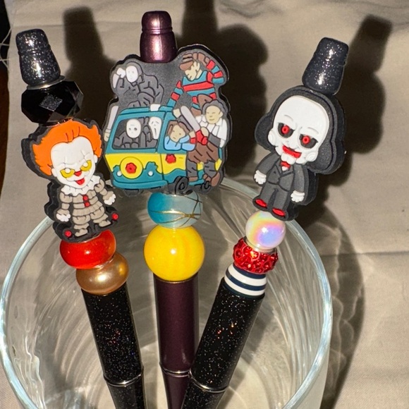 Horror-Themed Decorative Pens - Black, Yellow, Red #3 - Picture 5 of 10